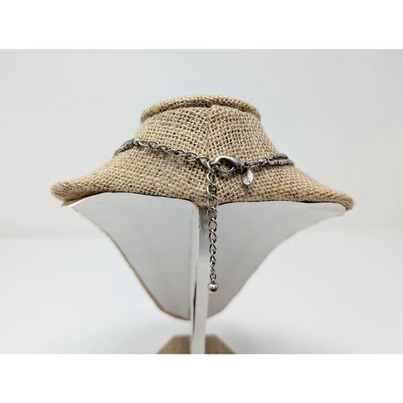 Chico's Necklace Gunmetal Silver Double Strand Beaded Statement - Picture 5 of 6